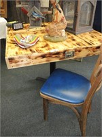 WESTERN STYLE TABLE AND TWO CHAIRS
