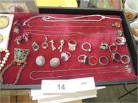 JEWELRY LOT, MISC W/SOME STERLING SILVER