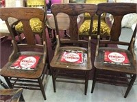3 Antique oak Chairs Price x 3