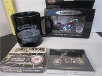 Harley Davidson Collector's items; cards & coffee
