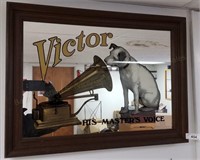 Victor His Masters Voice 30" Advertising Mirror