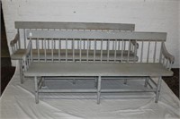Two 6' long Antique Painted Benches