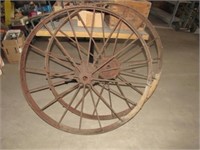 Pair of Iron Wheels about 38" Diameter