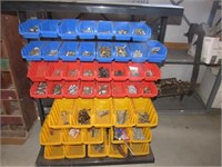 Storehouse Bin Rack with Bins and Hardware Content