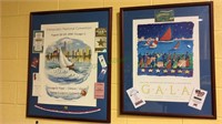 2 framed posters, 1996 republican and democratic