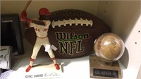 NFL Wilson football, Eric Davis figure, Cal