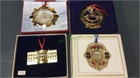 Set of 4 White House Christmas tree ornaments ,