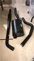 Three pieces of new exhaust pipe with one
