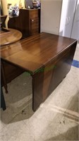 Solid cherry drop leaf table with turned legs, 29
