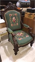 Victorian heavily carved Gentlemans chair with