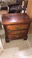 Mahogany 2 drawer bedside chest, 25 x 24 x 16,