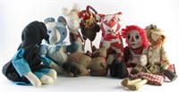 Group of Stuffed Animals and Dolls