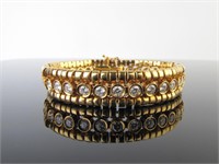 18K Yellow Gold, 4CT+ Diamond Bracelet