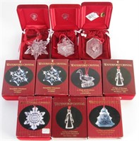 Ten Waterford Crystal Christmas Ornaments