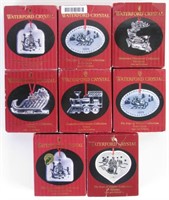 Eight Waterford Crystal Annual Christmas Ornaments