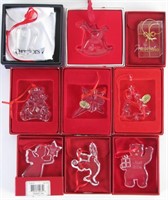 Group of Signed Crystal Ornaments