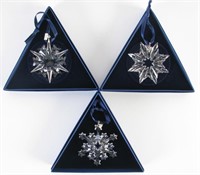 Three Swarovski Crystal Star Ornaments
