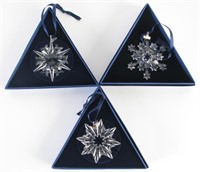 Three Swarovski Crystal Star Ornaments