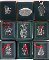 Nine Waterford Crystal Christmas Ornaments