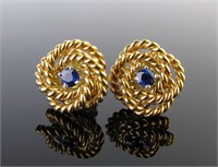 Tiffany & Co. 18K Love Knot Sapphire Earrings