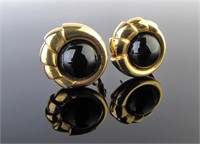 Pair of Tiffany & Co. 18K Onyx Earrings