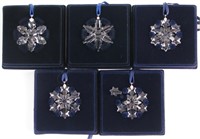 Five Swarovski Crystal 'Little Snowflake Ornaments