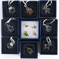 Twelve Swarovski Crystal Ornaments