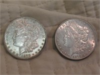 1878 & 78-S (2) MORGAN SILVER DOLLARS UNC