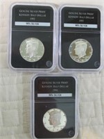 3- 90% KENNEDY HALF PROOFS 1992 93 94 ALL "S"