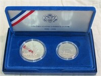 STATUE OF LIBERTY COMM 2 COIN SET 1986
