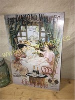 Diamond Wine Co nostalgic tin advertisement
