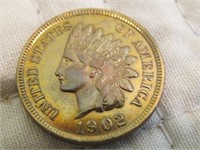 1902 INDIAN HEAD PENNY BU WITH TONING