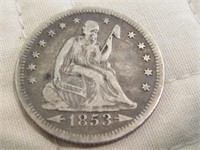 1853 O SEATED LIBERTY QUARTER