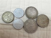LOT OF 6 GERMAN WW2 COINS