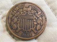 1865 2.5 CENT PIECE NICE CONDITION