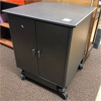 Small Gray Rolling Cabinet.