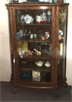 Antique Tiger Oak Curio Cabinet
