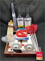 Box Lot Of New Kitchen Items Utensils & More