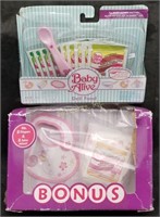 Baby Alive Doll Food Bib & Diapers New