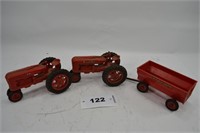 Farmall Plastic tractors and wagon