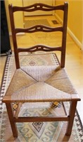 4 WOVEN SEAT DINING CHAIRS PEGGED CONSTRUCTION
