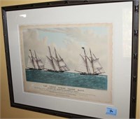 "THE GREAT OCEAN YACHT RACE" PRINT FROM THE YACHT