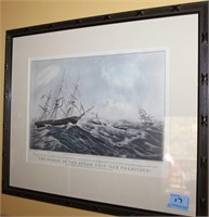 "THE WRECK OF THE STEAM SHIP SAN FRANCISCO" PRINT