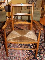 19TH CENTURY WOVEN SEAT FIRESIDE CHAIR NEEDS