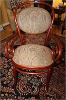 BENTWOOD ARM CHAIR UPHOLSTERED SEAT AND BACK