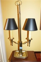 PAIR OF BRASS 2 ARM LAMPS