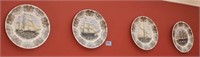 CURRIER AND IVES SHIP PLATES BY CHURCHILL 4 TIMES