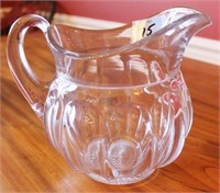 6" COLONIAL PATTERN HEISEY GLASS PITCHER