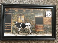 FRAMED COW PICTURE