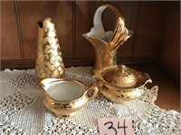4 PCS. OF 22K GOLD PAINTED ITEMS
